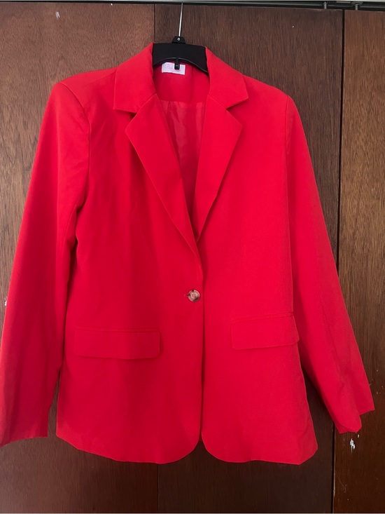Pink Lily Jackets & Blazers - Pink Lily Vibrant Red Women's Blazer